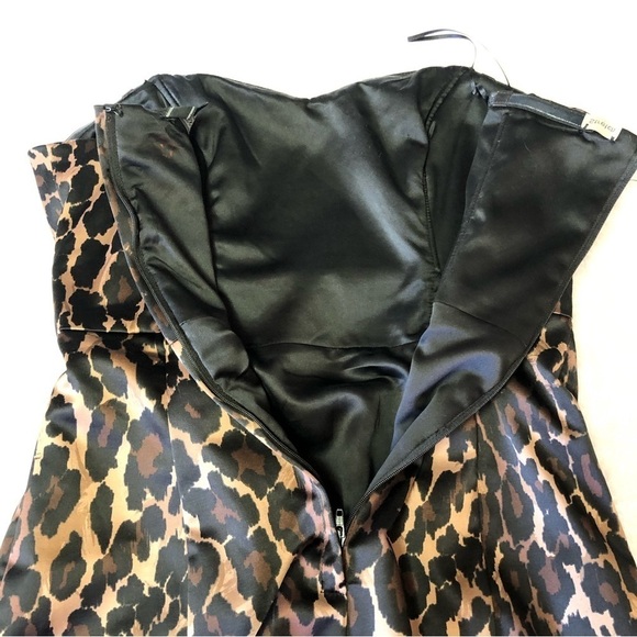 Guess Leopard Animal Print Sweetheart Neckline Strapless Mini Dress Size 7 - Picture 7 of 11